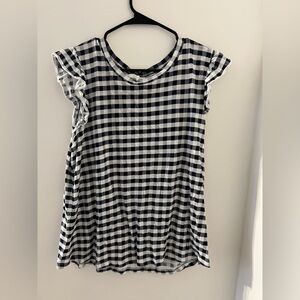 Maurices Navy and White Gingham Blouse